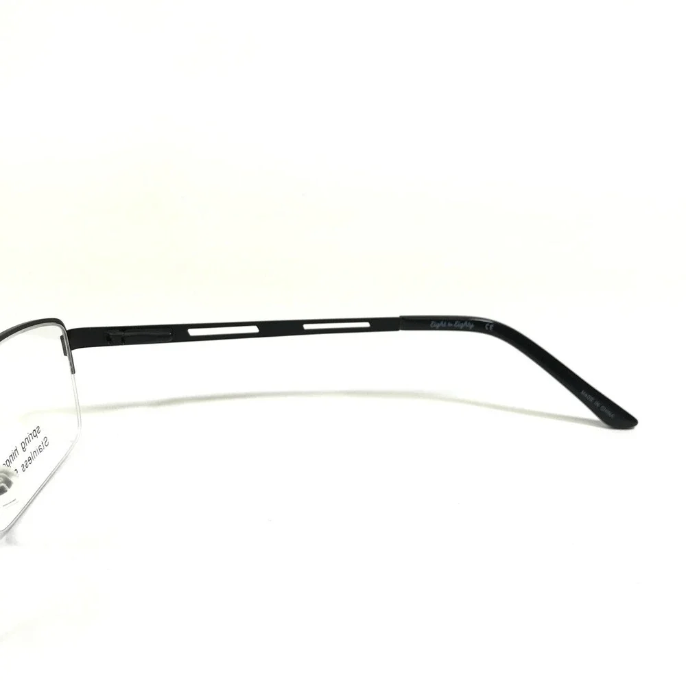 Eight to Eighty Eyeglasses Frames NEW YORK BLACK Rectangular Half Rim 56-18-140